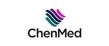 ChenMed logo with purple and teal waves