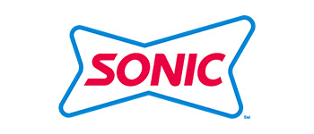 SONIC logo: blue bowtie shape with red text